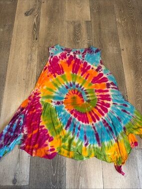 Tie-Dye Multi-Color Flared Women's Dress 0747
